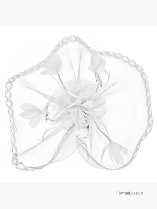 Mesh Floral Feather Fascinator Headband for Weddings Tea Parties